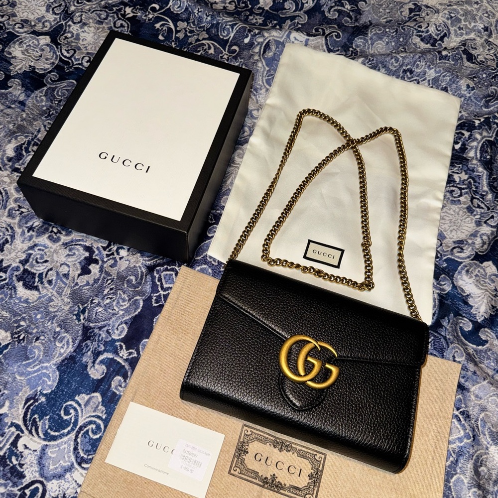 Gucci GG Marmont Leather Wallet on Chain